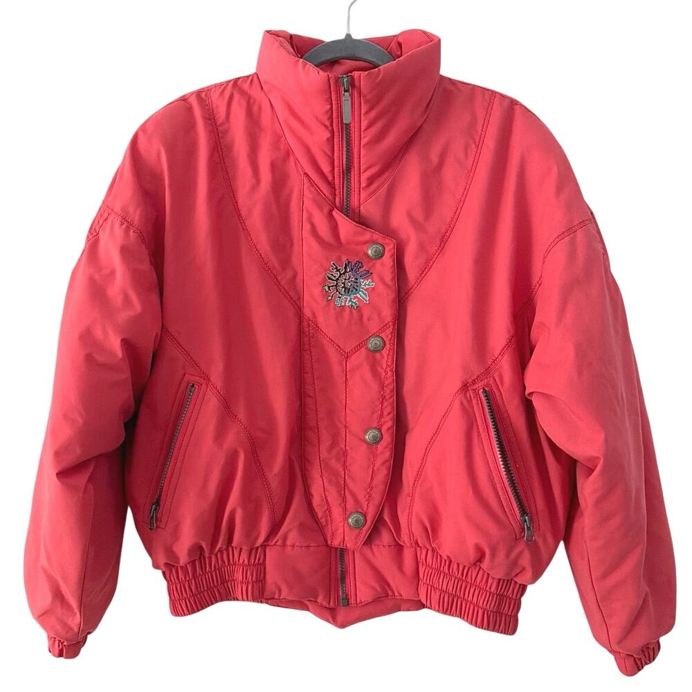 Women’s Vintage 80s Snuggler winter skiwear puffer puffy pink jacket Size 10 New